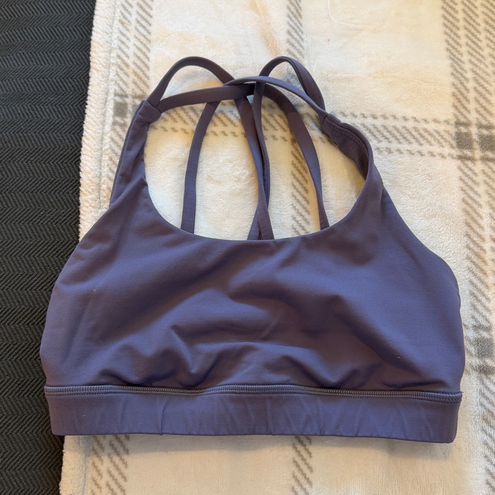 Purple Strappy Sports Bra